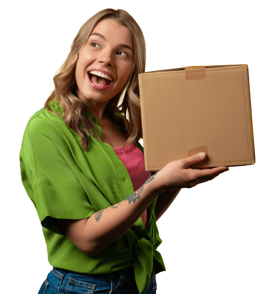 Small business owner using a reliable discount shipping company.